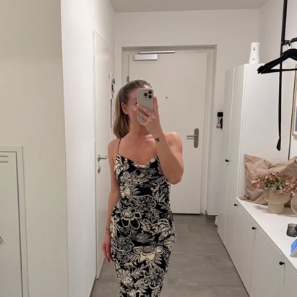 Bershka Black White Mini Dress